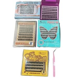 Self Adhesive Black Wispy Natural Cat Eye Lash Cluster Bundle
